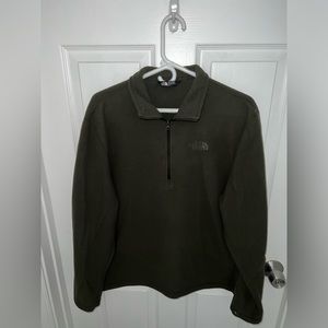 North Face Navy Green 1/4 Zip jacket